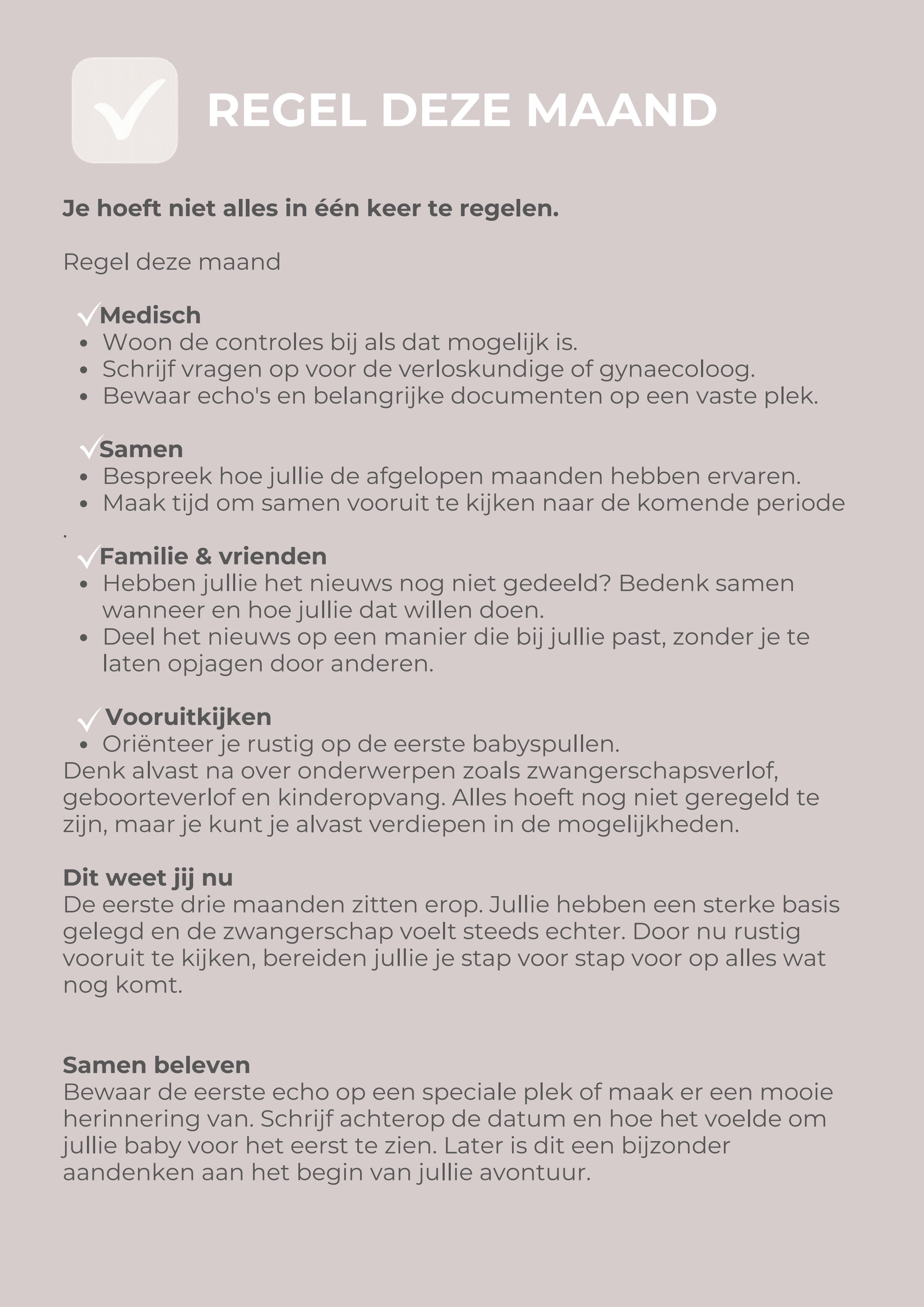 Pagina 'Regel deze maand' uit maand 3
